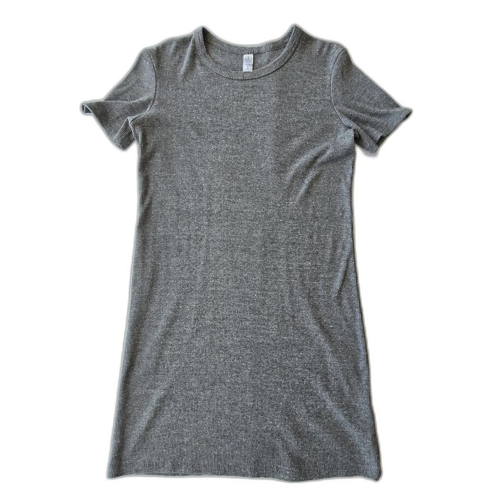Alternative Apparel Womens Gray Lightly Ribbed Crewneck Staple Dress | US Small
